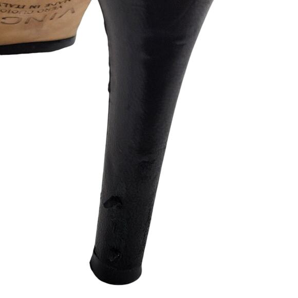 Vince Heels Womens 9 M Black Leather Wide Ankle Cuff Zipper Rock And Roll Sexy - Picture 9 of 11